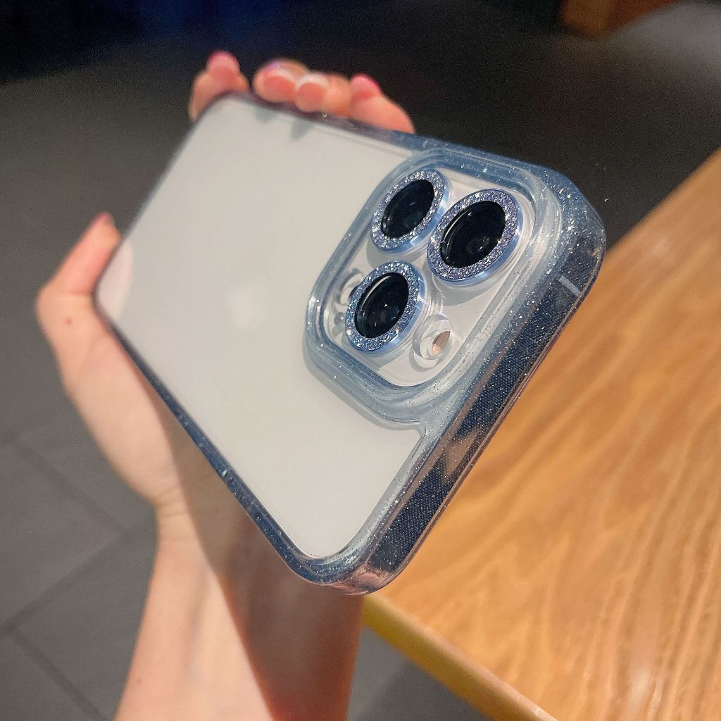 Ốp lưng nhũ đá viền kim tuyến Siêu HOT bảo vệ camera cho iPhone 15 Pro Max 14 Pro Max 13 Pro Max 12 Pro Max 11 Pro Max