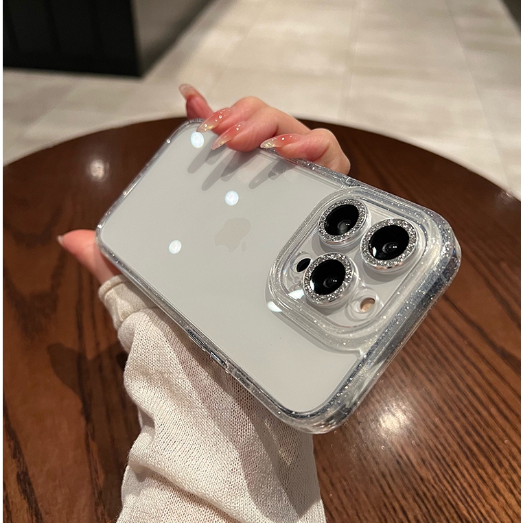 Ốp lưng nhũ đá viền kim tuyến Siêu HOT bảo vệ camera cho iPhone 15 Pro Max 14 Pro Max 13 Pro Max 12 Pro Max 11 Pro Max