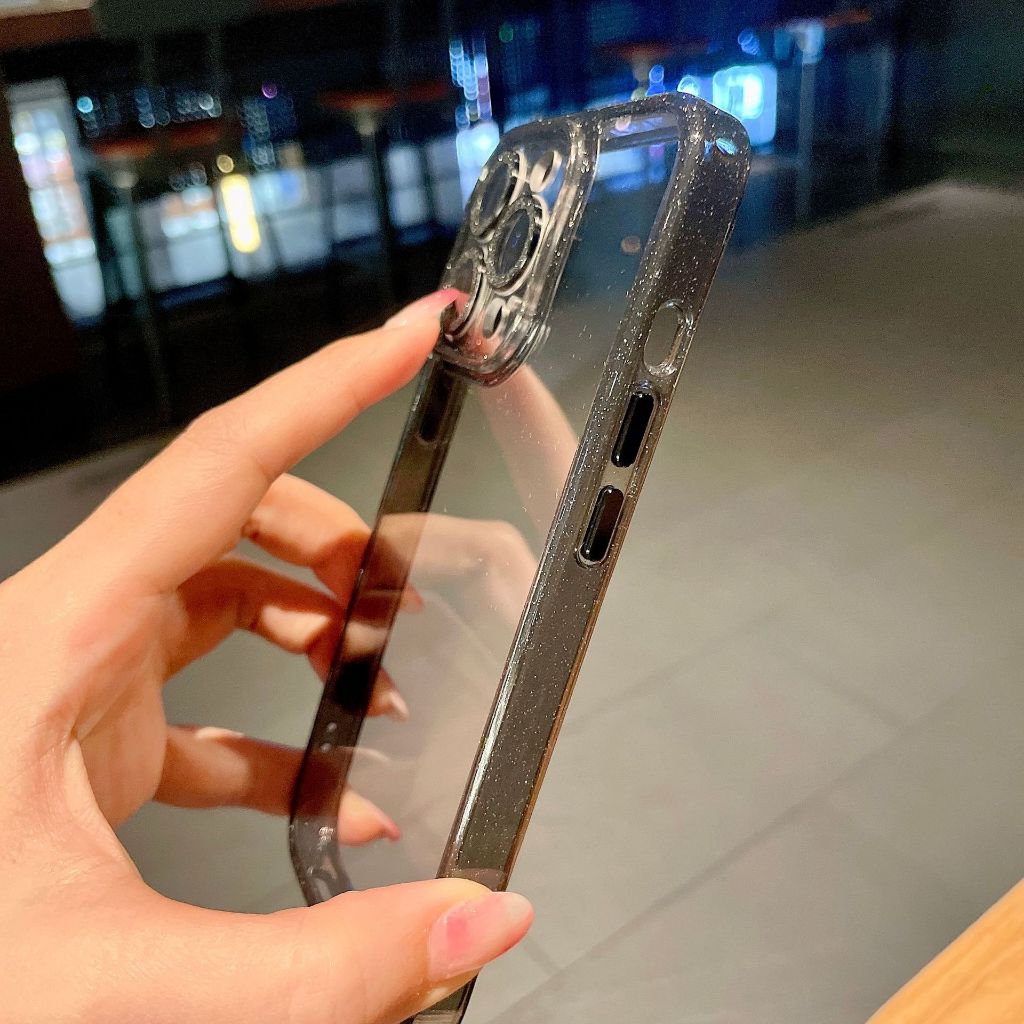 Ốp lưng nhũ đá viền kim tuyến Siêu HOT bảo vệ camera cho iPhone 15 Pro Max 14 Pro Max 13 Pro Max 12 Pro Max 11 Pro Max