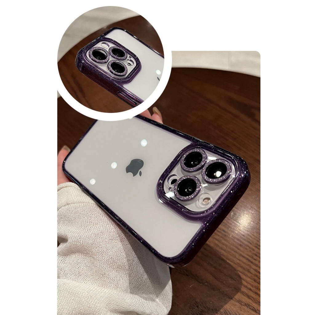 Ốp lưng nhũ đá viền kim tuyến Siêu HOT bảo vệ camera cho iPhone 15 Pro Max 14 Pro Max 13 Pro Max 12 Pro Max 11 Pro Max