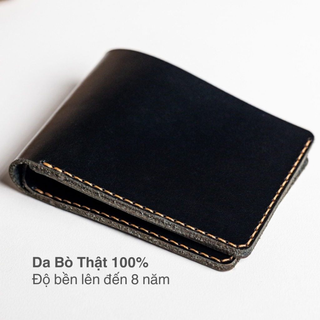 Ví da HILAS 2 - Da bò thật, cắt laser tinh xảo, khâu thủ công tỉ mỉ, thiết kế đơn giản