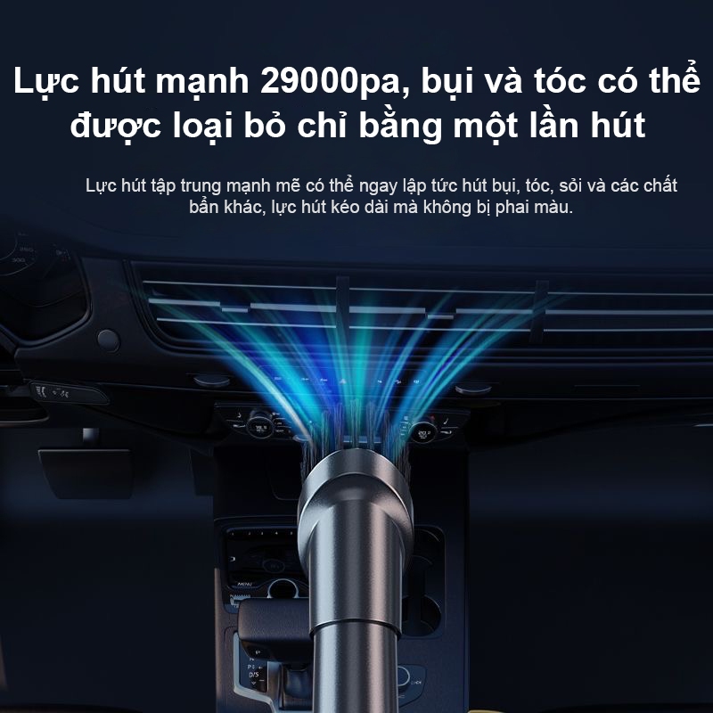 Máy hút bụi cầm tay Mini không dây USB sạc siêu mạnh hút 25000Pa 120w điện