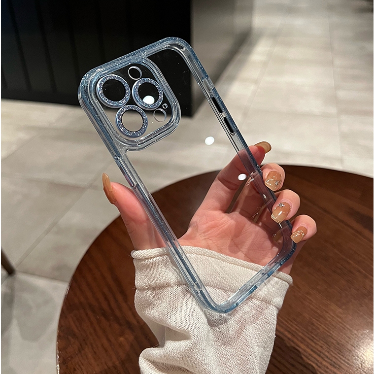 Ốp lưng nhũ đá viền kim tuyến Siêu HOT bảo vệ camera cho iPhone 15 Pro Max 14 Pro Max 13 Pro Max 12 Pro Max 11 Pro Max