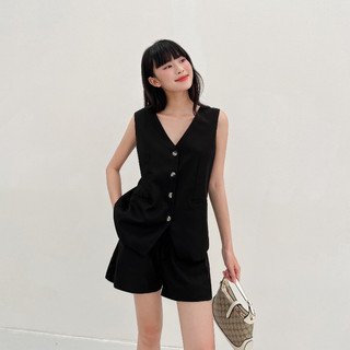 Áo pony gile - áo gile cổ v dáng rộng