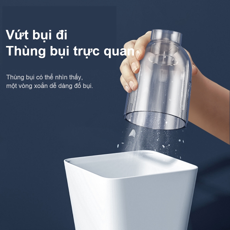 Máy hút bụi cầm tay Mini không dây USB sạc siêu mạnh hút 25000Pa 120w điện