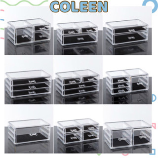Hộp Tủ Đựng Mĩ Phẩm Mica Chia Ngăn Trong Suốt Xếp Tầng Để Bàn Đựng Đồ Đa Năng Trang Trí Decor Bàn học COLEEN