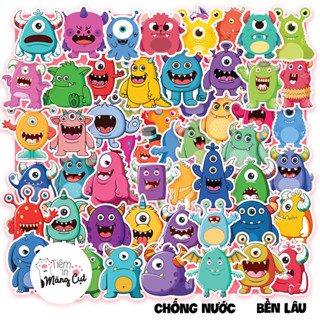 Combo Hơn 50 Stickers Quái Vật Monster Dán Trang Trí Laptop, Điện Thoại