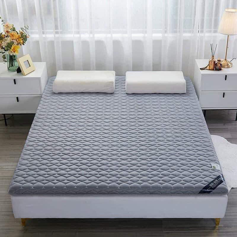 Topper đệm gấp gọn dày 4cm vải xơ đậu nành cao cấp kháng khuẩn trải giường trải sàn tiện lợi