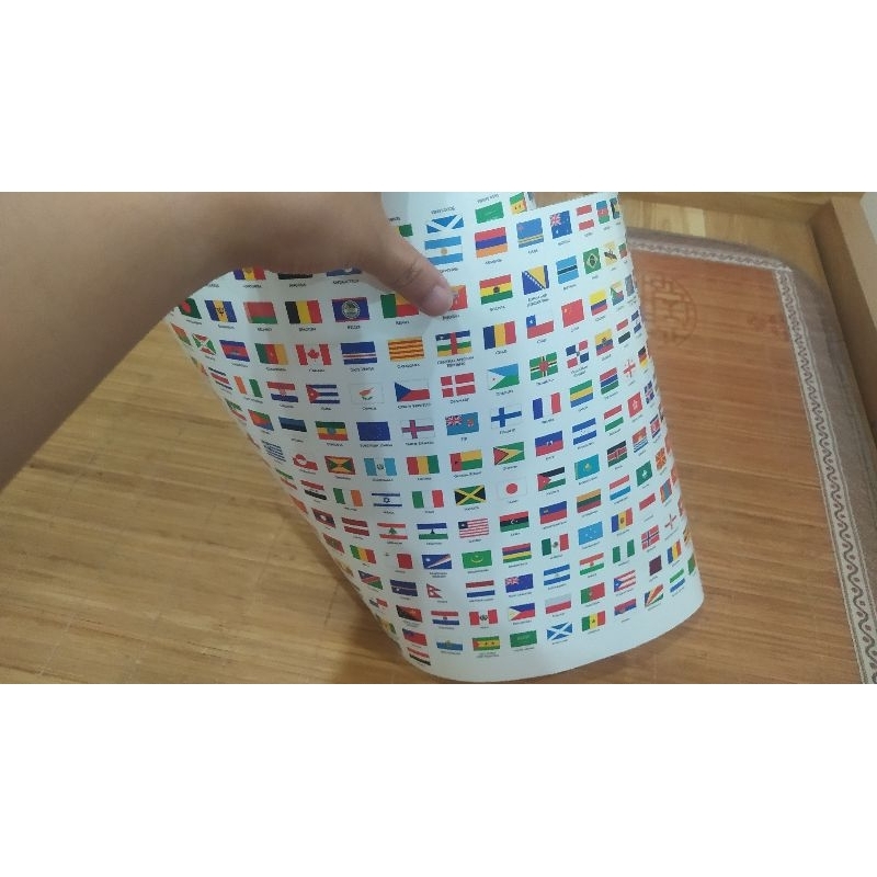 Decal dán tường Cờ Và Tên Các Nước Trên Thế Giới