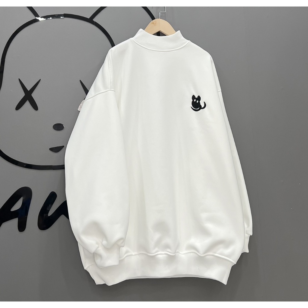 Áo nỉ sweater cổ cao mèo