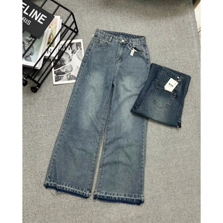 Quần jeans suông tháo gấu (ảnh thật/ có sẵn)