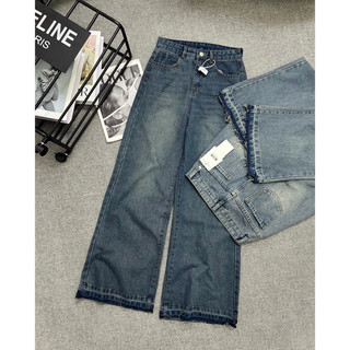 Quần jeans suông tháo gấu (ảnh thật/ có sẵn)