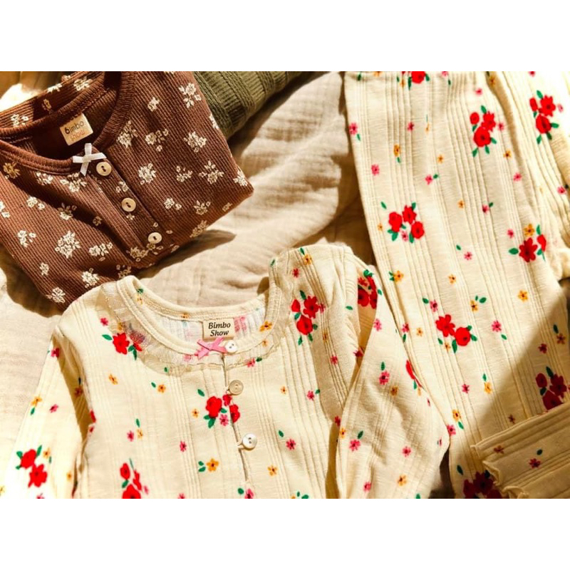 Vải thun giả gân hoa nhí