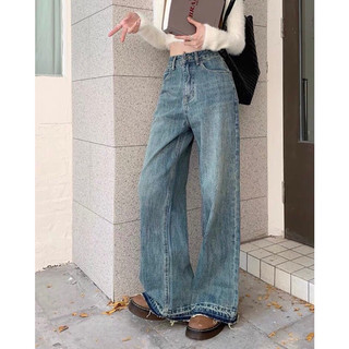 Quần jeans suông tháo gấu (ảnh thật/ có sẵn)