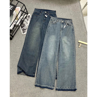 Quần jeans suông tháo gấu (ảnh thật/ có sẵn)