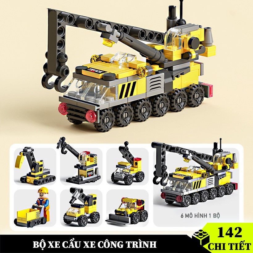 Mô hình đồ chơi lắp ráp xe tăng xếp hình ô tô máy bay phát triển trí tuệ cho  bé trai