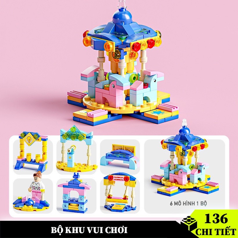 Mô hình đồ chơi lắp ráp xe tăng xếp hình ô tô máy bay phát triển trí tuệ cho  bé trai