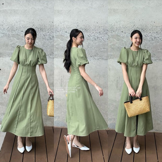𝐒𝐭𝐞𝐥𝐥𝐚 𝐋𝐢𝐧𝐞𝐧 𝐃𝐫𝐞𝐬𝐬 - đầm nhún ngực tay bí