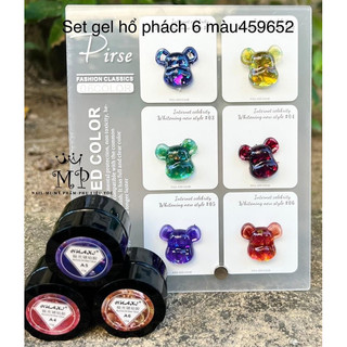 sơn gel nhũ hổ phách galaxy (set 6 màu tặng kèm bảng màu)