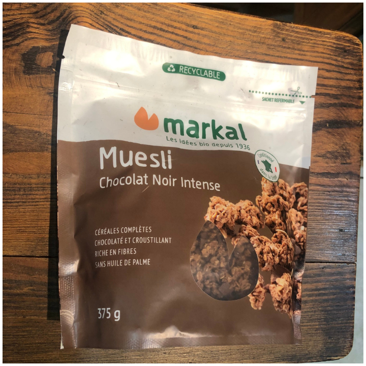Ngũ cốc muesli giòn sô cô la hữu cơ Markal 375g