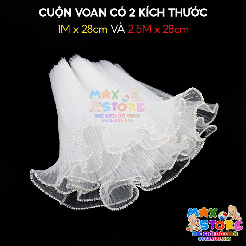 Giấy gói hoa-cuộn VOAN NGỌC,voan sóng viền ngọc trang trí bó hoa