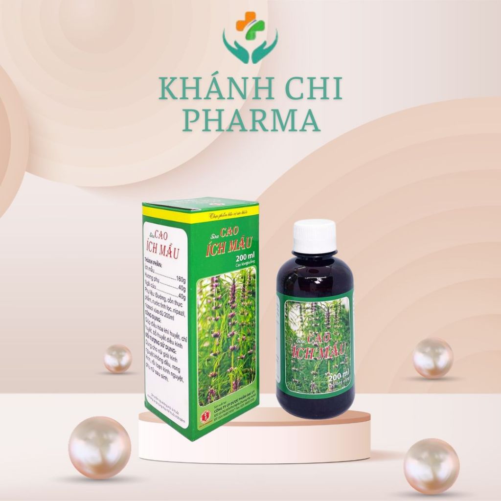 Cao ích mẫu đại uy Bổ huyết điều kinh, giúp điều hòa kinh nguyệt chai siro 200ml , hộp 20 viên.