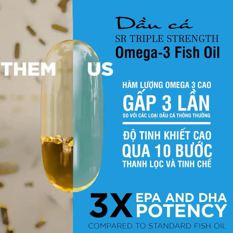 Dầu cá Triple Strength Fish Oil Omega 3 Sports Research của Mỹ