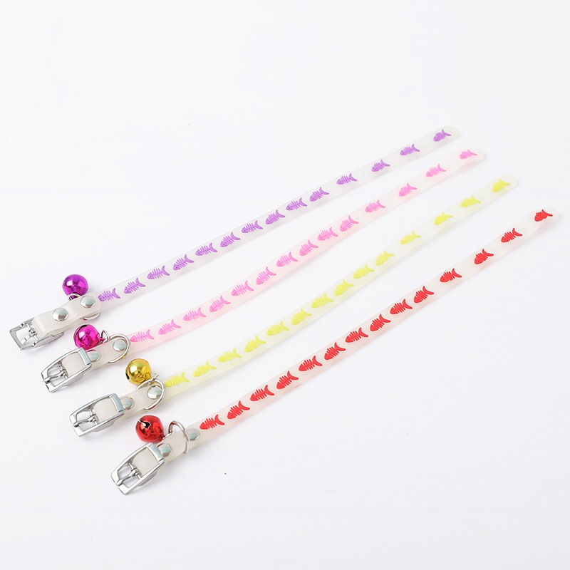 Vòng Đeo Cổ Bằng Silicon Phát Sáng Dạ Quang Ban Đêm Có Chuông Chống Thất Lạc Cho Chó Mèo Thú Cưng