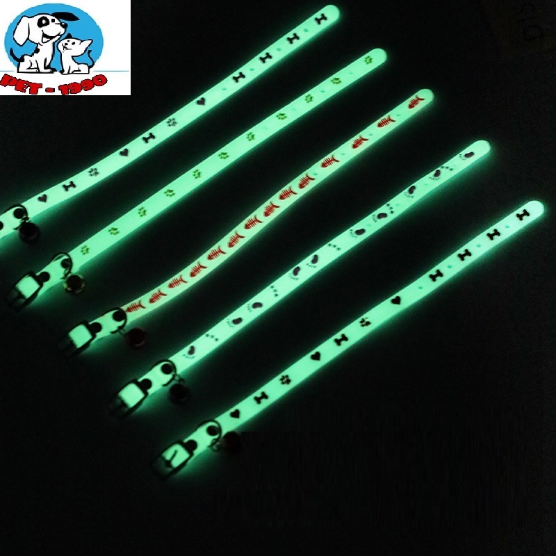 Vòng Đeo Cổ Bằng Silicon Phát Sáng Dạ Quang Ban Đêm Có Chuông Chống Thất Lạc Cho Chó Mèo Thú Cưng
