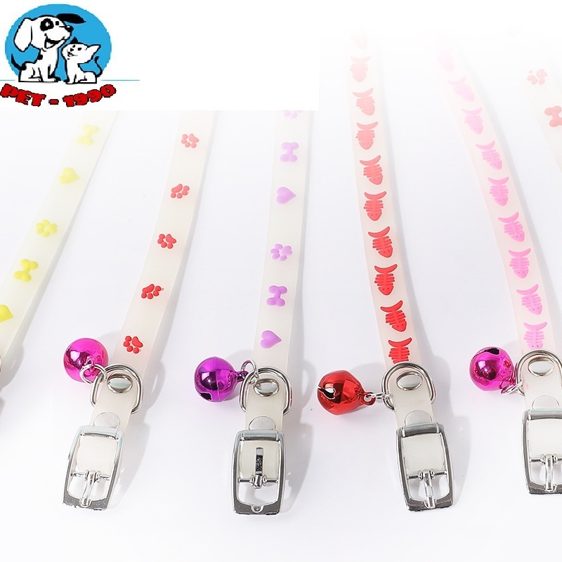 Vòng Đeo Cổ Bằng Silicon Phát Sáng Dạ Quang Ban Đêm Có Chuông Chống Thất Lạc Cho Chó Mèo Thú Cưng