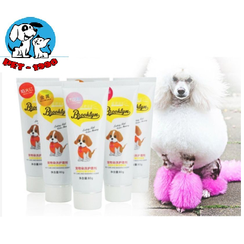 Th.uốc Nhuộm Lông Chó Mèo Thú Cưng BROOKLYN Cao Cấp, Lành Tính An Toàn Cho Cho Thú Cưng Tuýp 80g