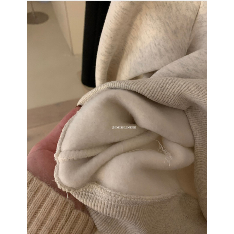 Áo Sweater nỉ bông cổ bẻ I MISS LINENE 30527 // Hàng có sẵn 🇰🇷