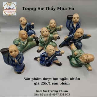 Tườn Sư Thầy Múa Võ Cao 8cm - Phụ kiện trang trí tiểu cảnh hồ cá, bể cá, hòn non bộ, sân vườn
