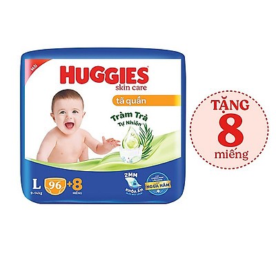 Bỉm quần Huggies Skin Care Tràm trà size M106 L104 XL88 XXL80