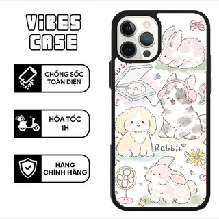 Ốp Lưng Iphone THEVIBES Chống Va Đập Nhựa Cứng Rabbit 12/12promax/13/13prkmax/14/4promax/15promax/15/15pro
