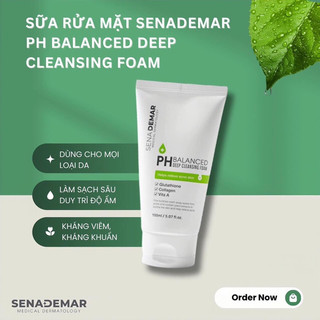 Sữa rửa mặt Senademar 150g PH Balanced Deep Cleansing foam hạn 2026