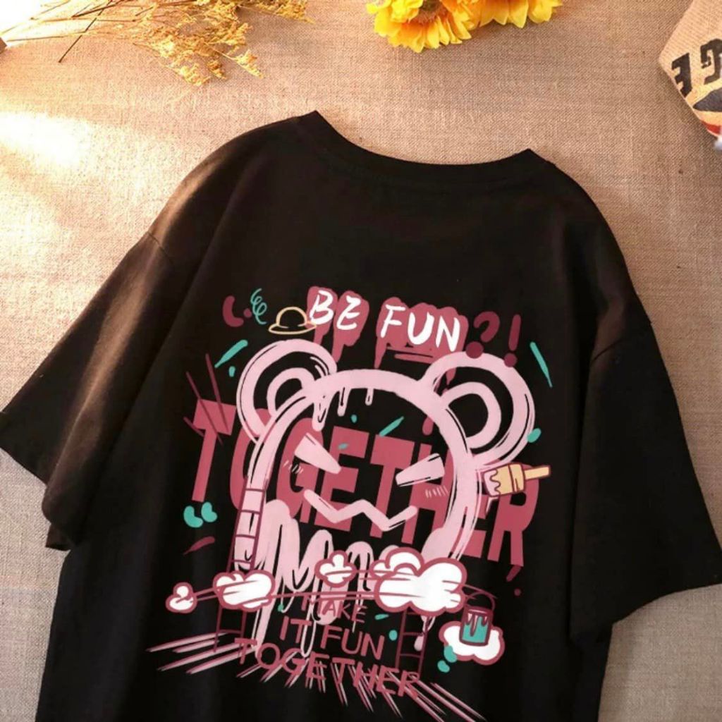Áo Thun Form Rộng Nữ Nam Be Fun Unisex Áo Phông Tay Lỡ Màu Đen Màu Trắng Màu Hồng Vải Cotton Mềm Mịn Thoáng Mát
