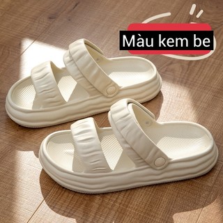 Dép sandal bánh mì nữ Độn đế hai quai nhún
