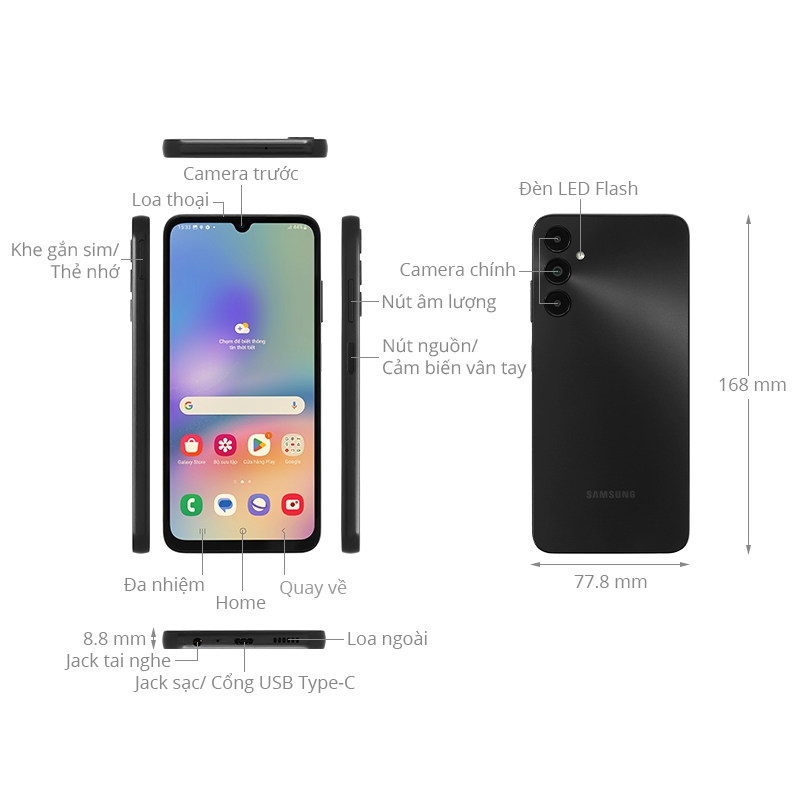 Điện Thoại Samsung Galaxy A05s 4GB/128GB Hàng chính hãng -Bảo hành 12 tháng