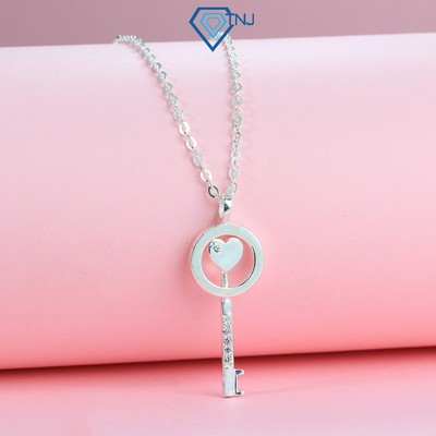 Dây chuyền bạc nữ hình chìa khoá đính đá xinh xắn DCN0588 - Trang Sức TNJ