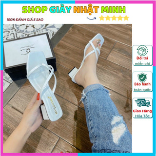 Giày dép nữ cao gót đế 3 phân sỏ ngón da mềm êm chân mã 19