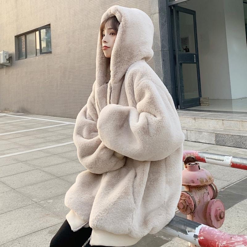 Áo Hoodie Lông Thỏ Form Hoodie Phong Cách Hàn Quốc Mặc Siêu Ấm