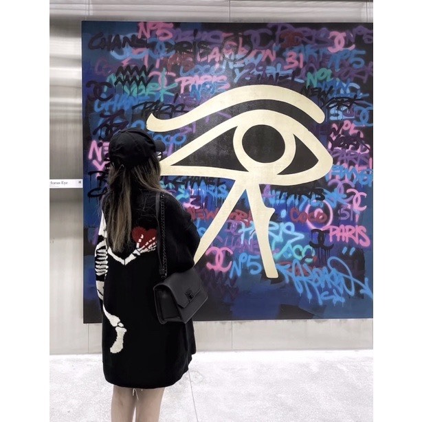 Áo Nỉ Sweater Skeleton Heart Form Xuông Dành Cho Các Cặp Đôi