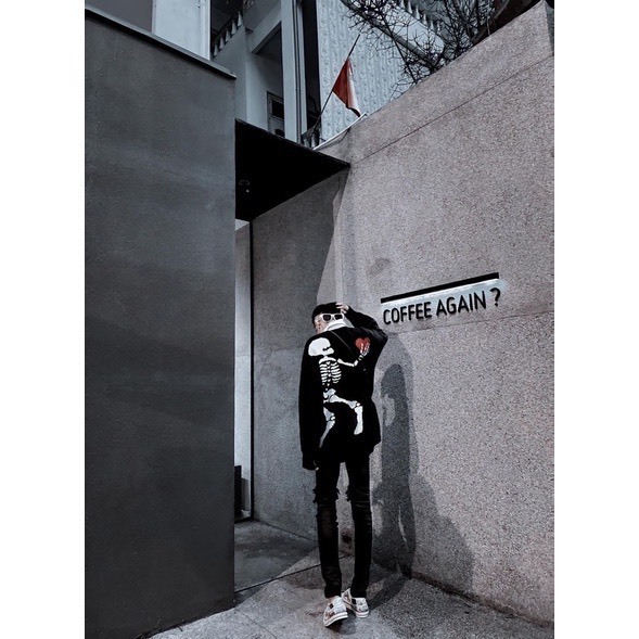 Áo Nỉ Sweater Skeleton Heart Form Xuông Dành Cho Các Cặp Đôi