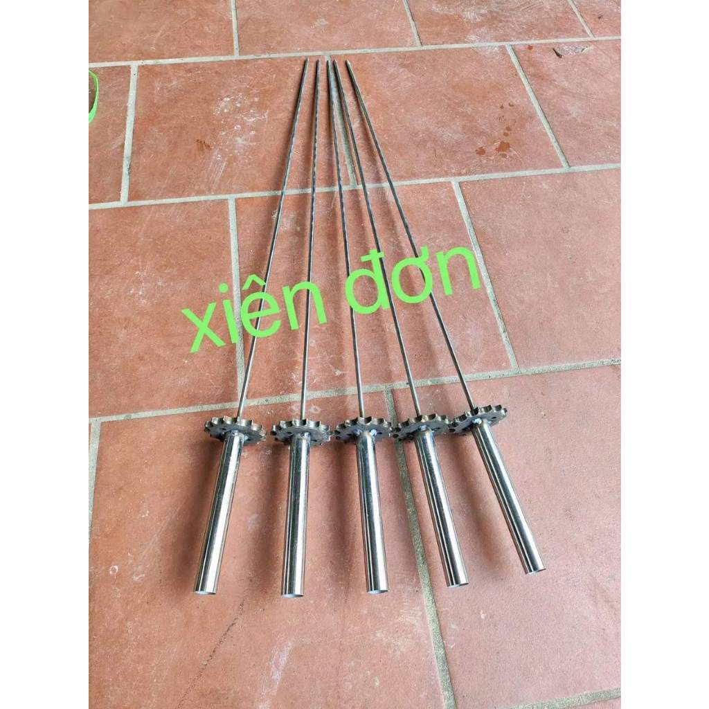 Xiên nướng thịt, xiên nướng chả, xiên đơn nướng thịt cho lò quay tự động chạy xích to xe máy