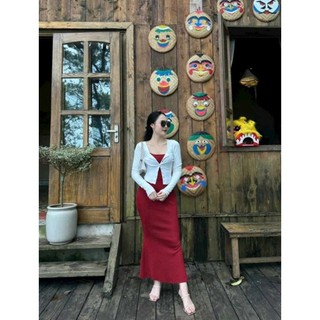 đầm 2d body đuôi cá kèm khoác có bigsize