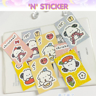 'n' STICKER Nhãn dán mini cún hoạt hình dễ thương Christmas