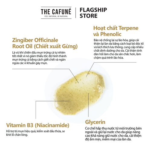 Tinh Chất Chấm Mụn Mờ Thâm Cafuné Essence 15ml thành phần AHA Và Tràm Trà