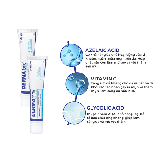 Derma Forte giảm mụn - Gel giảm mụn, giảm thâm Derma Forte