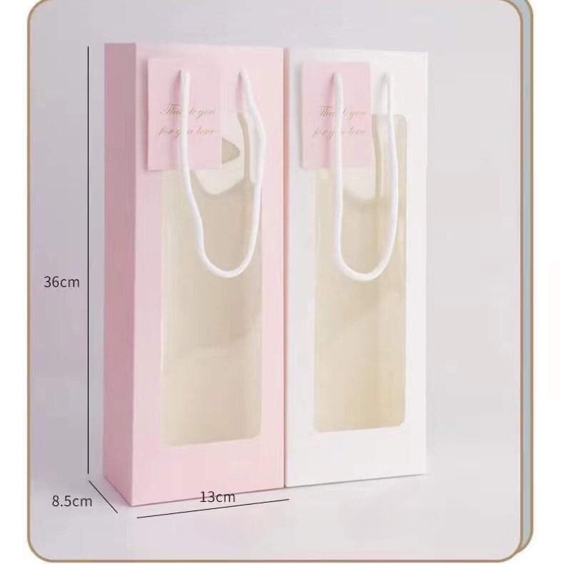 Túi Giấy, Túi Đựng Quà , Túi Hoa Sáp Có Quai Mặt Kính